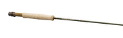 Fly fishing rod with cream cork grip and slender metal tip
