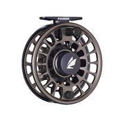 Sage Enforcer fly reel, dark gunmetal black with spoked cutouts
