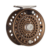Sage Trout Spey fly reel in bronze with perforated spool and central drag knob