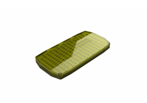 Olive fly box with checkered lid and translucent inner tray