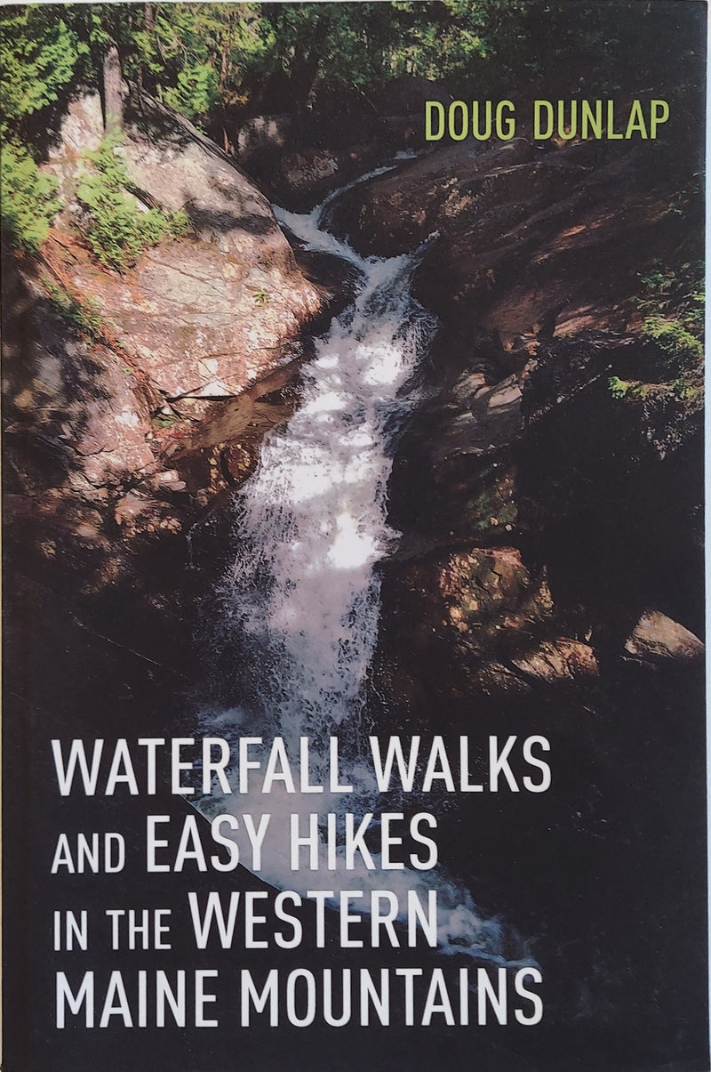 Waterfall Walks and Easy Hikes guidebook cover by Doug Dunlap with waterfall art