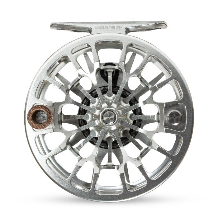 Ross Animas spare spool reel, platinum aluminum with black hub