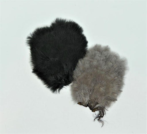 gray and black chickabou feathers