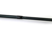 Fly rod tip section with black reel seat and line guides