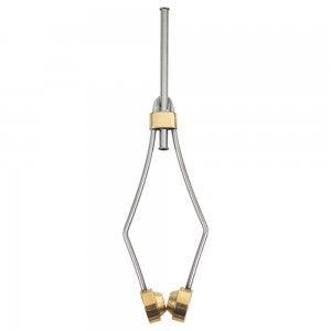 Eco pipe bobbin tool with metal shaft and brass-colored fittings