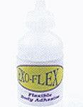 Exo-Flex body adhesive bottle with flip-top cap and label