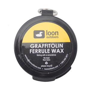 a round package of Graffitolin Ferrule wax from Loon Outdoors