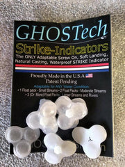 Strike-Indicators pack with clear white buoyancy puck float pieces