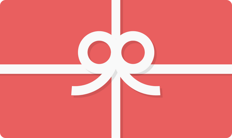 Red gift card with white ribbon bow icon
