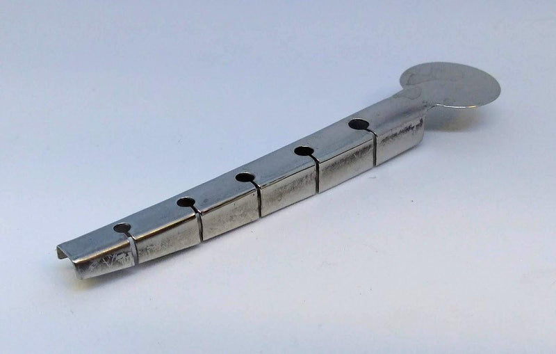 Hackle guard: metal bar with four mounting holes and end guard plate