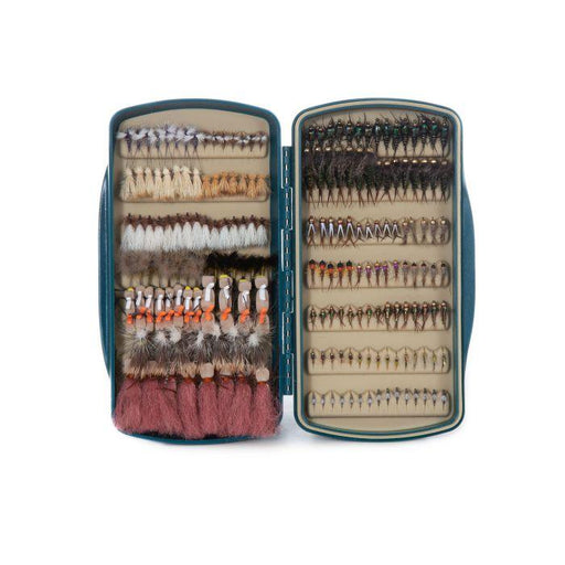 an open Tacky Pescador fly box shown full of flies - not included with purchase