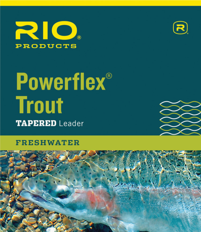 Rio Powerflex Trout tapered leader packaging, freshwater
