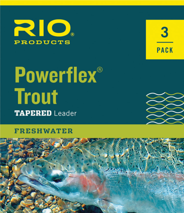Rio Powerflex Trout tapered leader 3-pack for freshwater