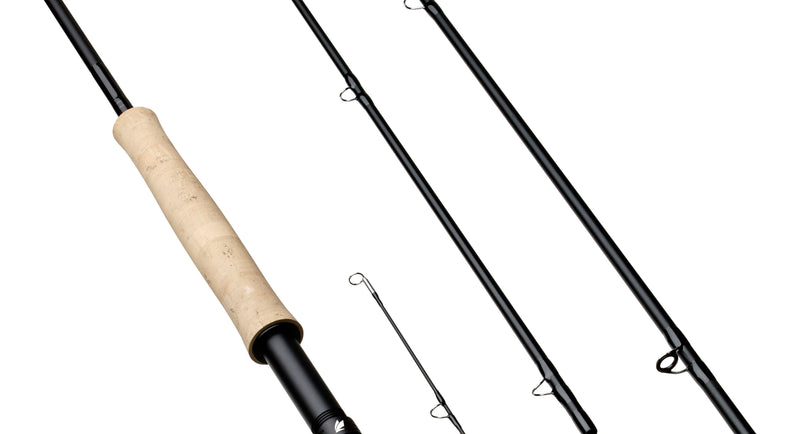 Sage Foundation fly rod with cork handle and black reel seat, close-up