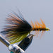 a brown, black, and olive marabou tail and peacock body distinguish the thin mint from its wooly bugger cousin