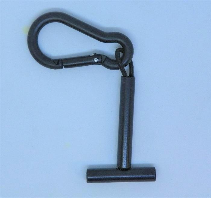 t-shaped tippet holder with carabiner attachment