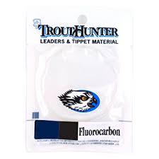 TroutHunter fluorocarbon fishing leader on retail card, blue-and-black label