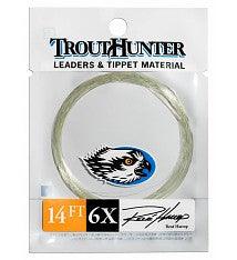 14 ft 6X fishing leader line in green, Trout Hunter signature brand packaging