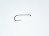 a Daiichi fly fishing hook with Round bend, standard shank length, down-eye, bronze, barbless  USES: traditional dry flies